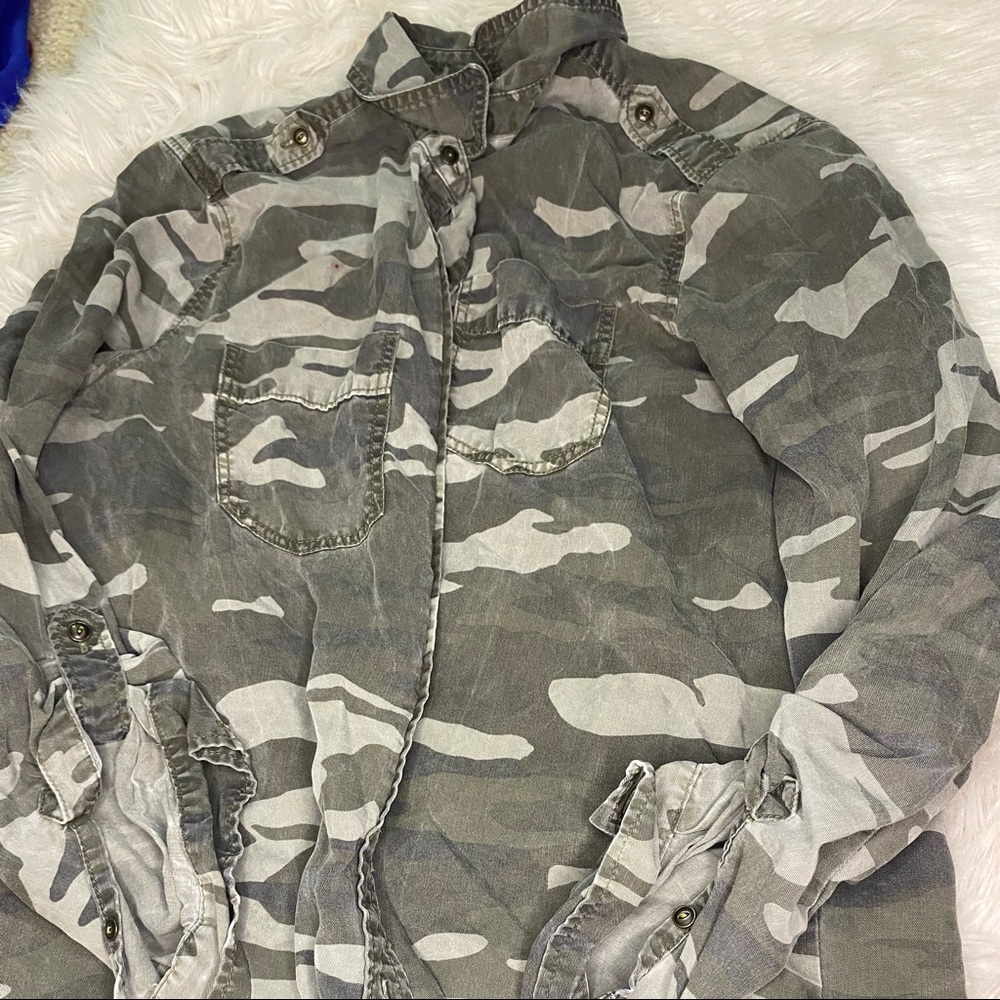 Camo button up